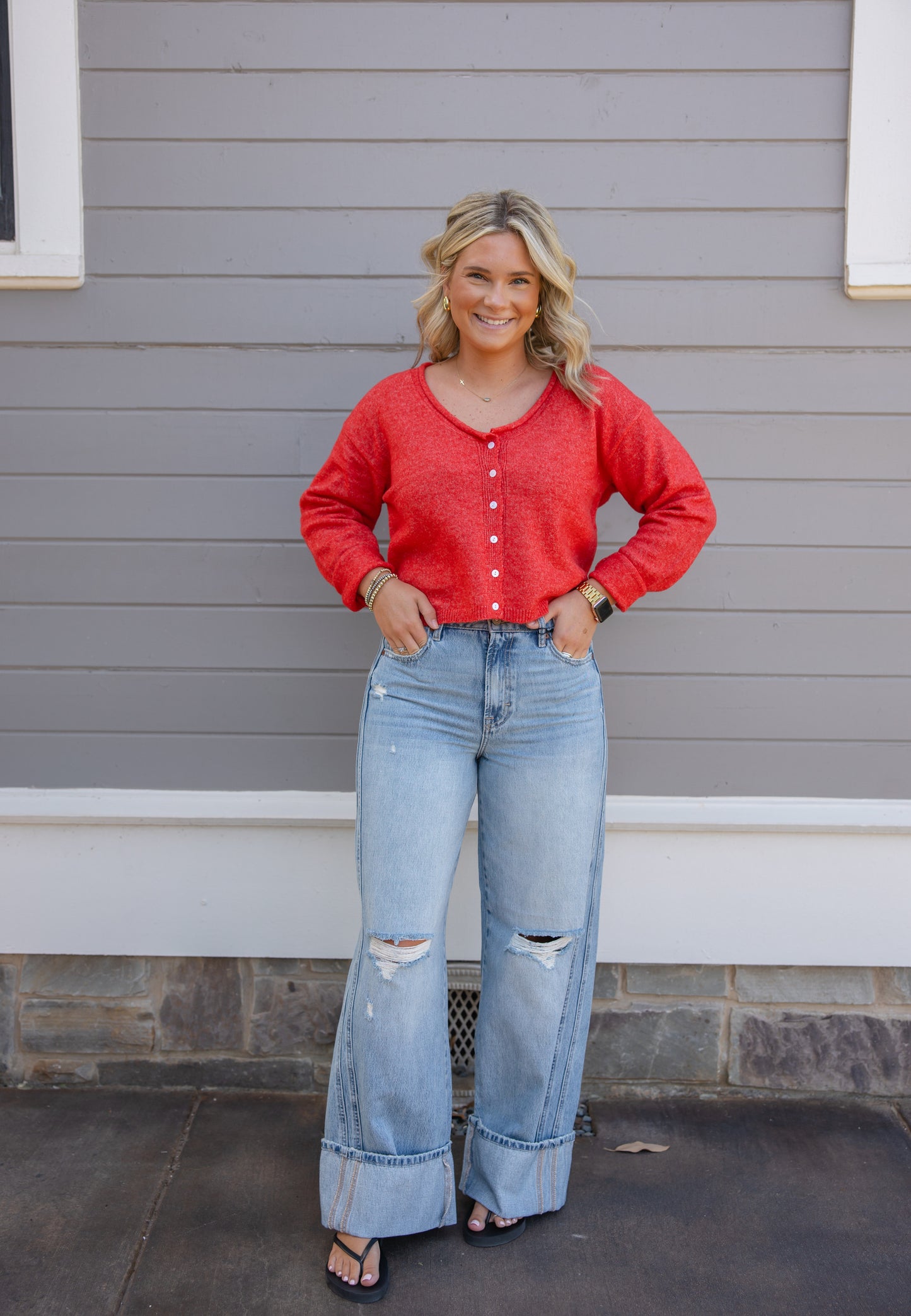 Basic Red Cardi