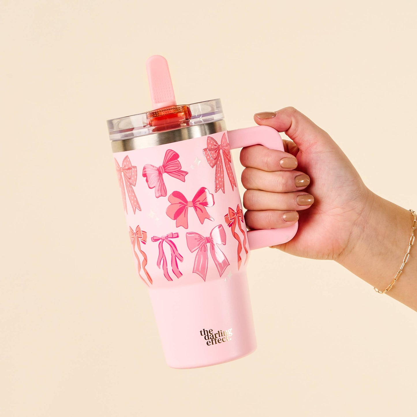 20 oz Flip Straw Tumbler-Blushing Bows