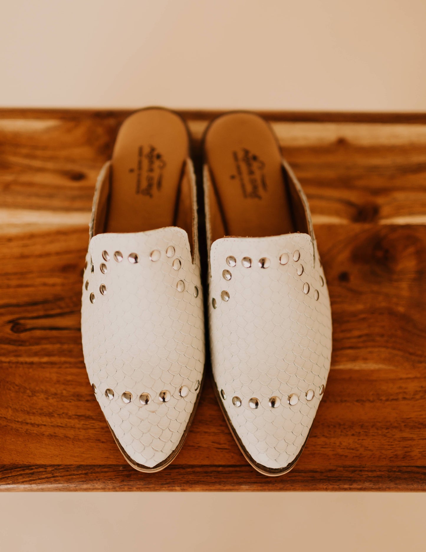 Adaire Faux White Stud Mule