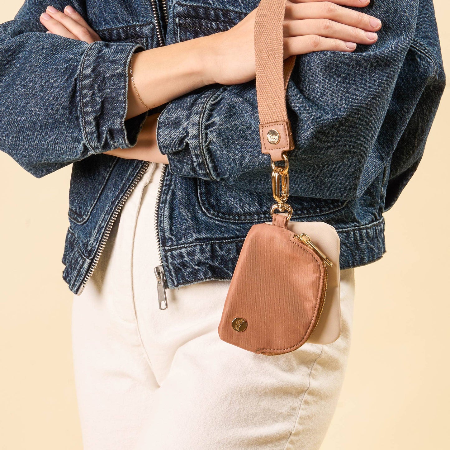 Dynamic Duo Wristlet-Beige