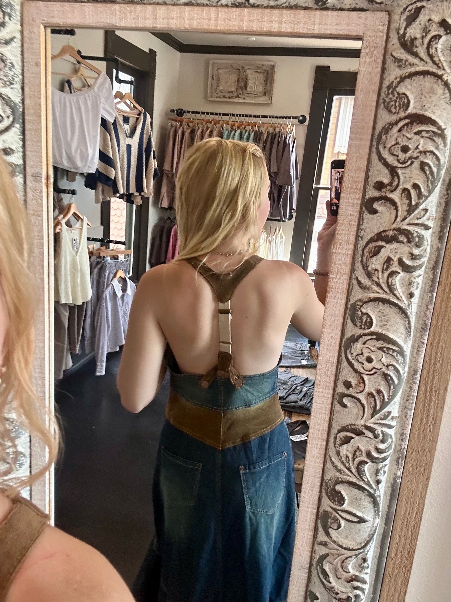 Dolly Denim Halter Dress