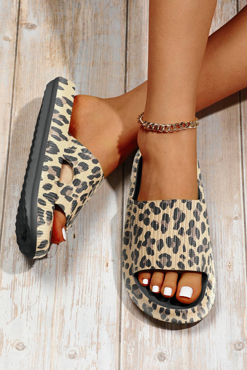 Leopard Print Thick Sole Slip Ons