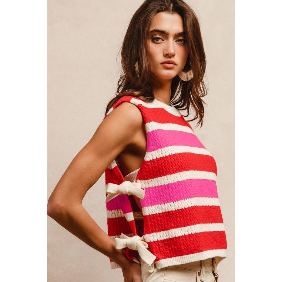 Side Tied Sweater Top