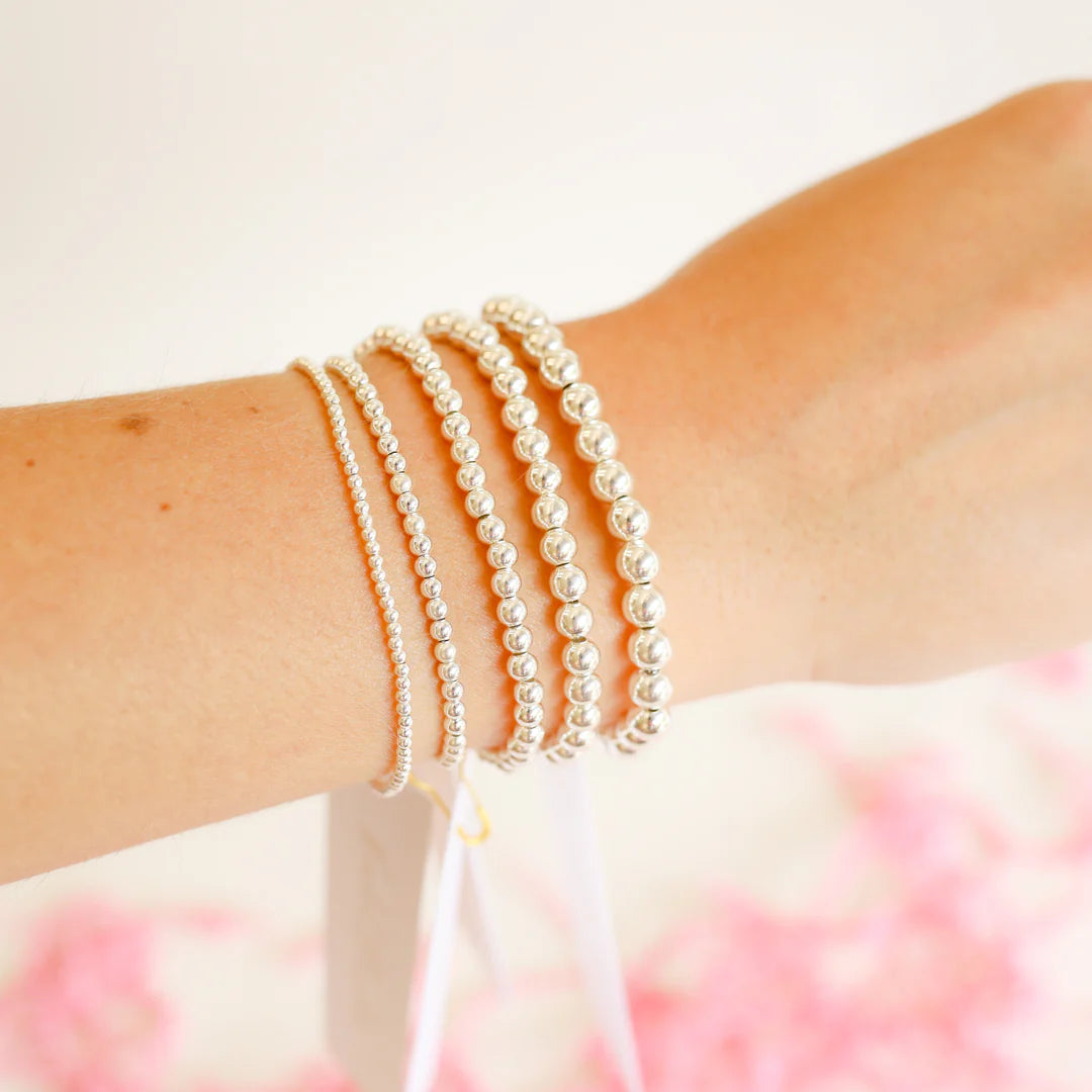 5MM Silver Beaded Bracelet