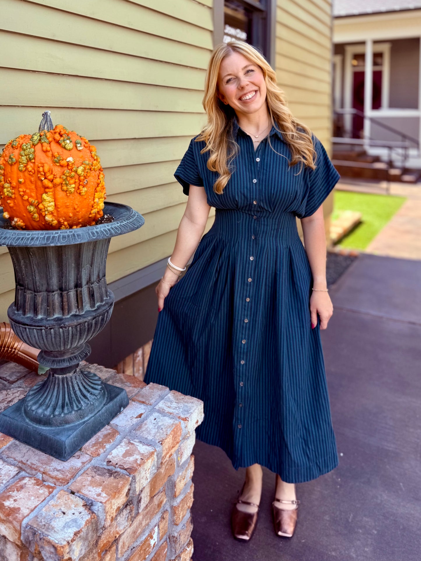 Falling Leaves Button Dress