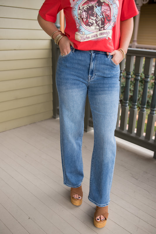 Tracey Stretchy High Rise Straight Jean