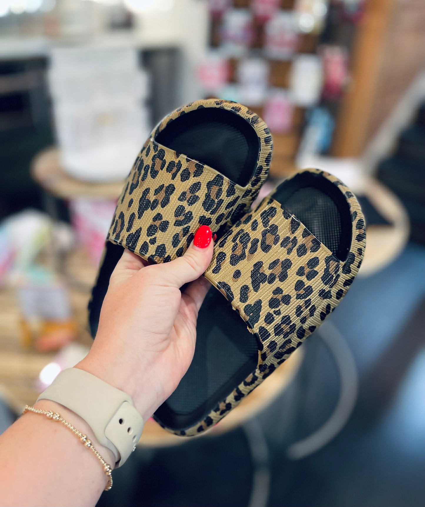Leopard Print Thick Sole Slip Ons