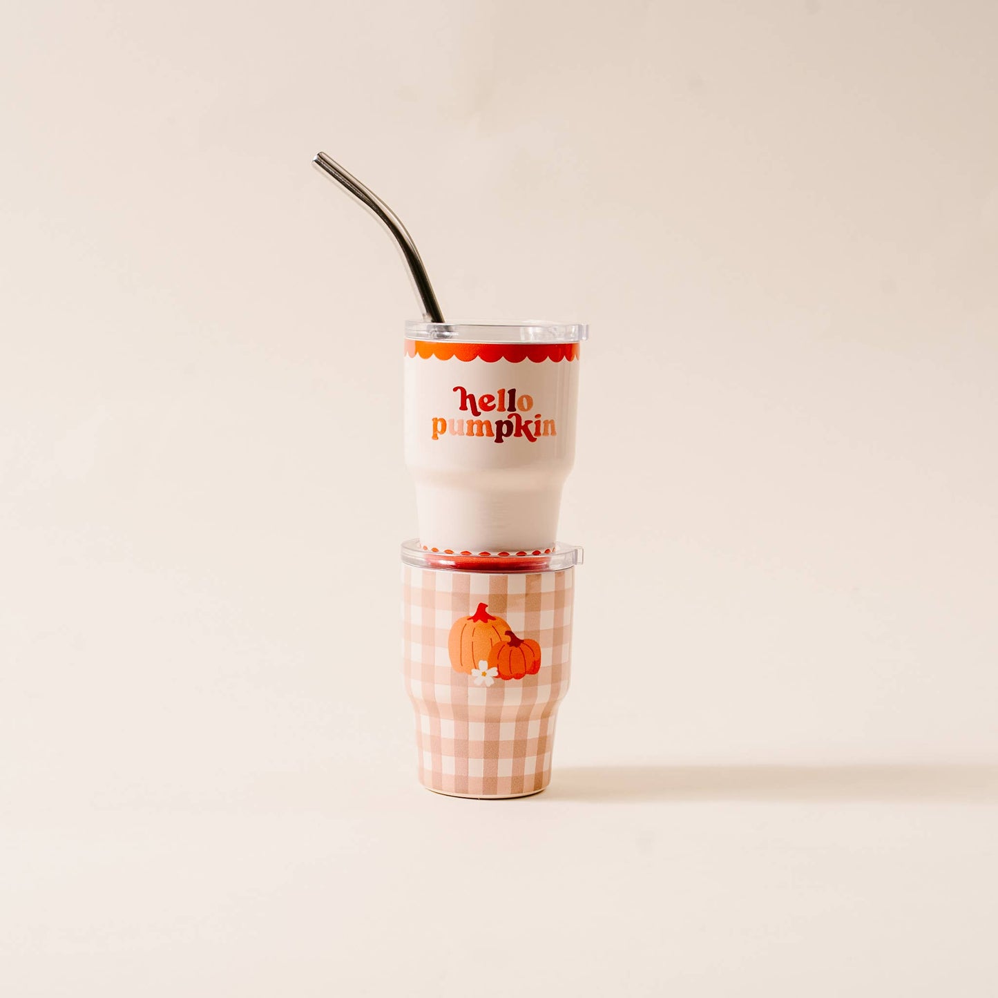2 oz Tiny Tumbler-Pumpkin Gingham