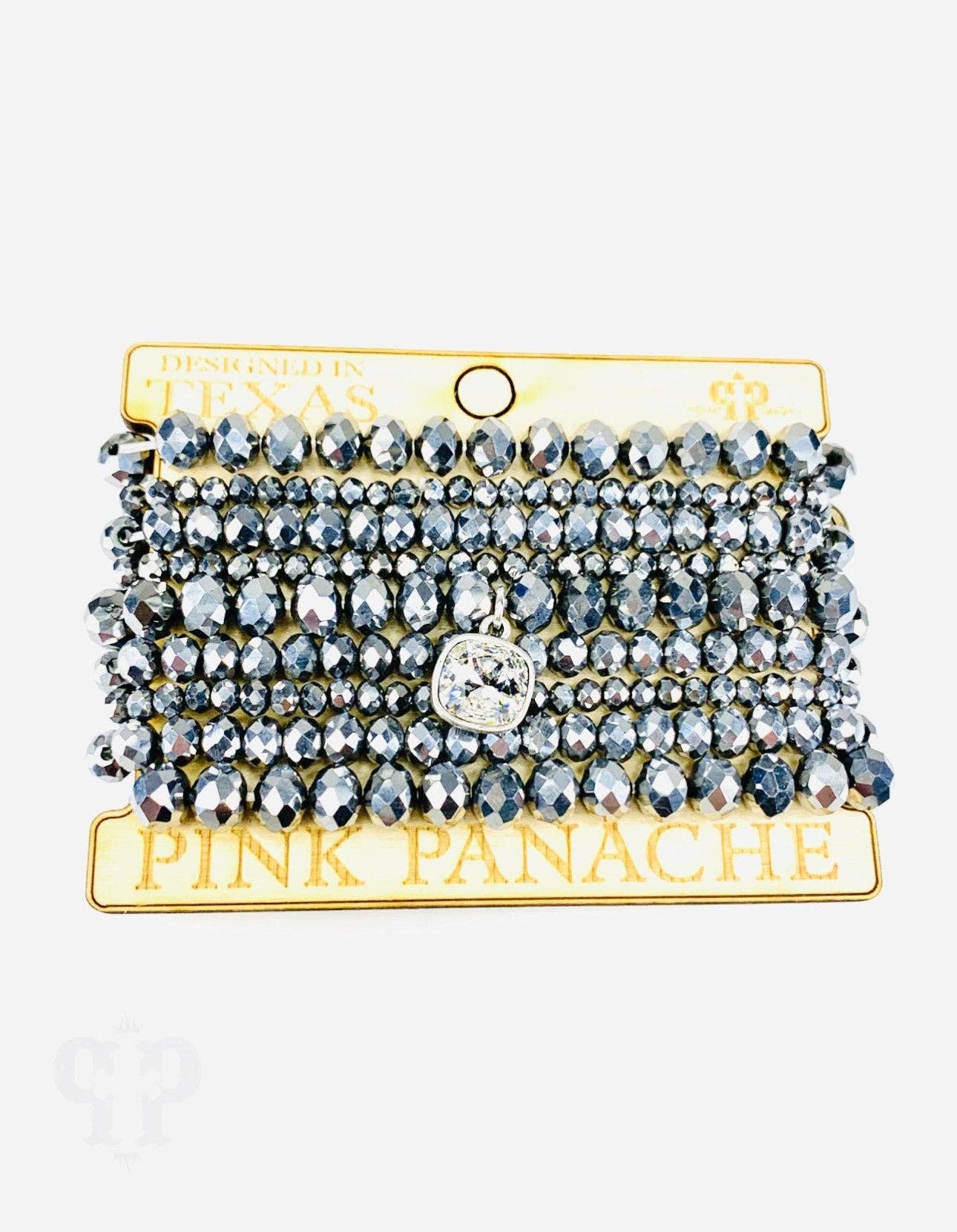 9 Strand Bracelet Stack w/ Crystal