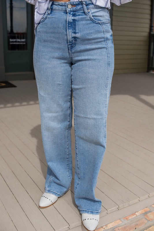 Logan Stretchy Curved Seam Dad Jean