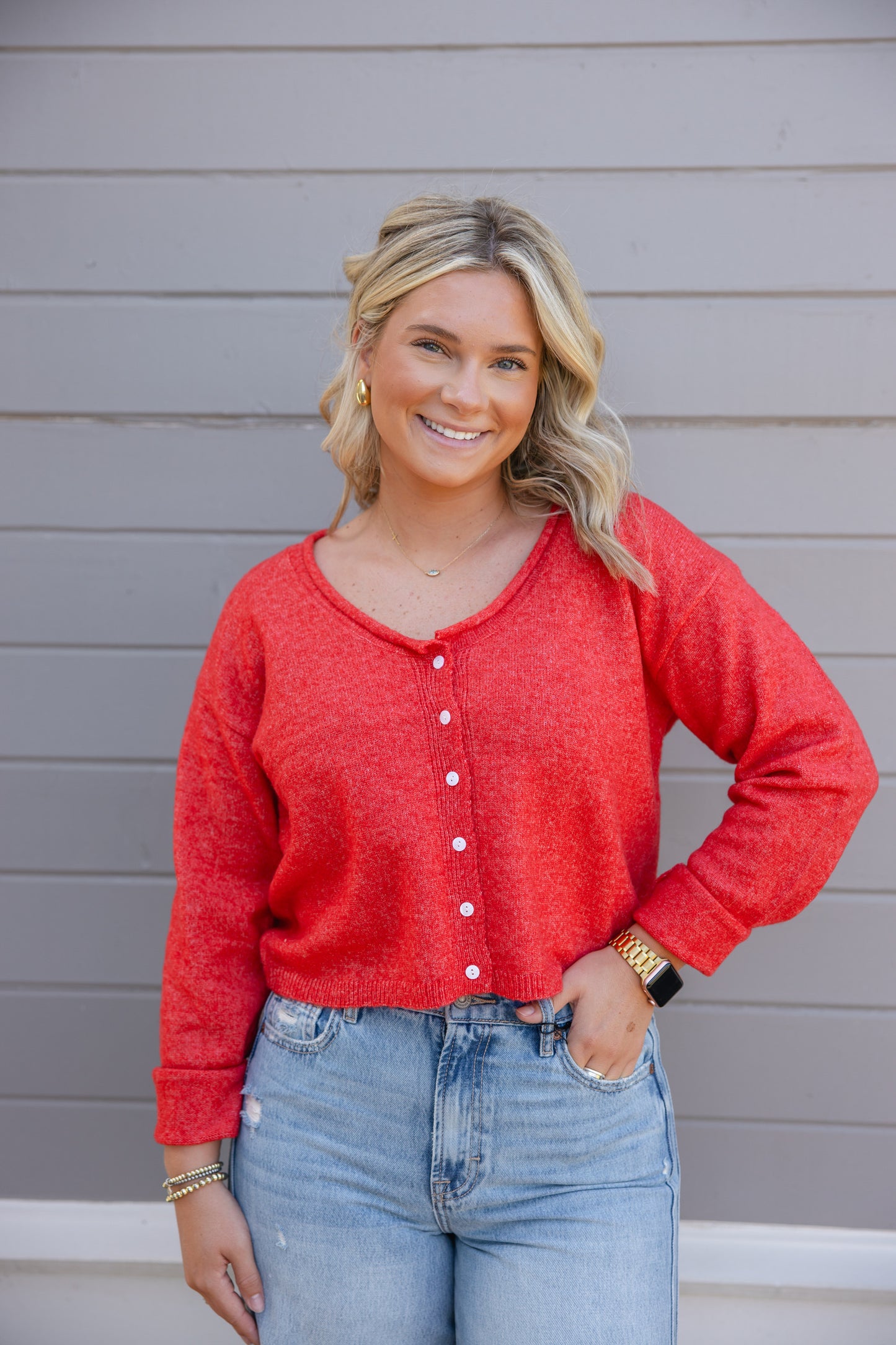 Basic Red Cardi