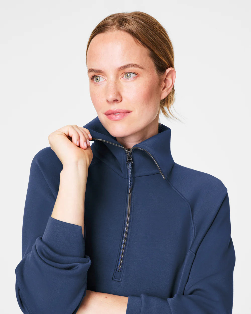 SPANX AirEssentials Half Zip in Faded Indigo