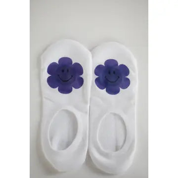 No-Show Flower Purple Socks
