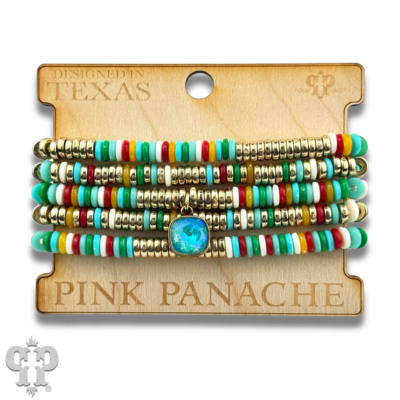 Multi-color Bead Bracelet Stack