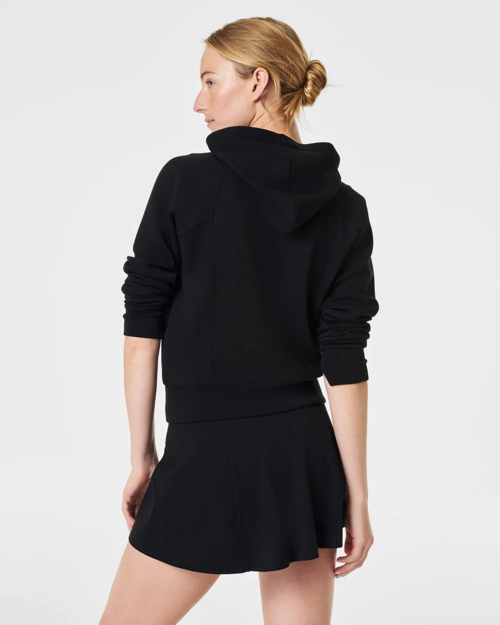 SPANX AirEssentials Full Zip Hoodie in Very Black