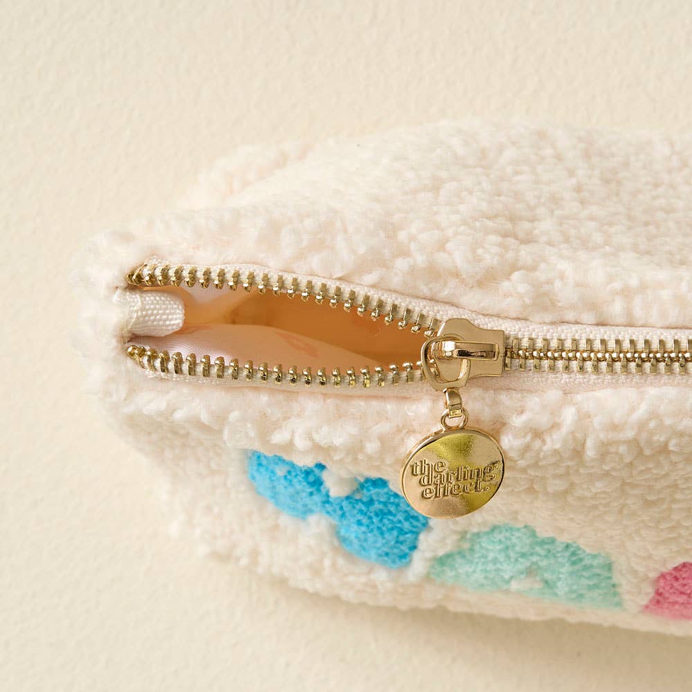 Cream Teddy Pouch - Happy