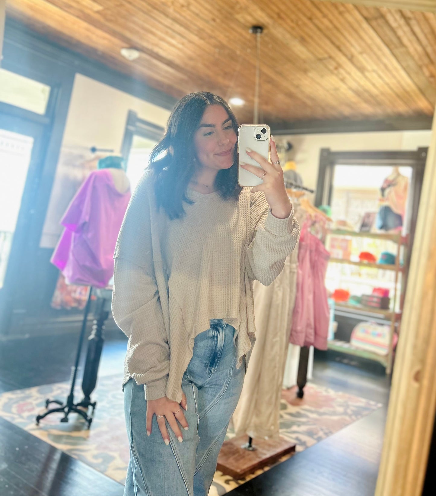 Asymmetric Waffle Knit