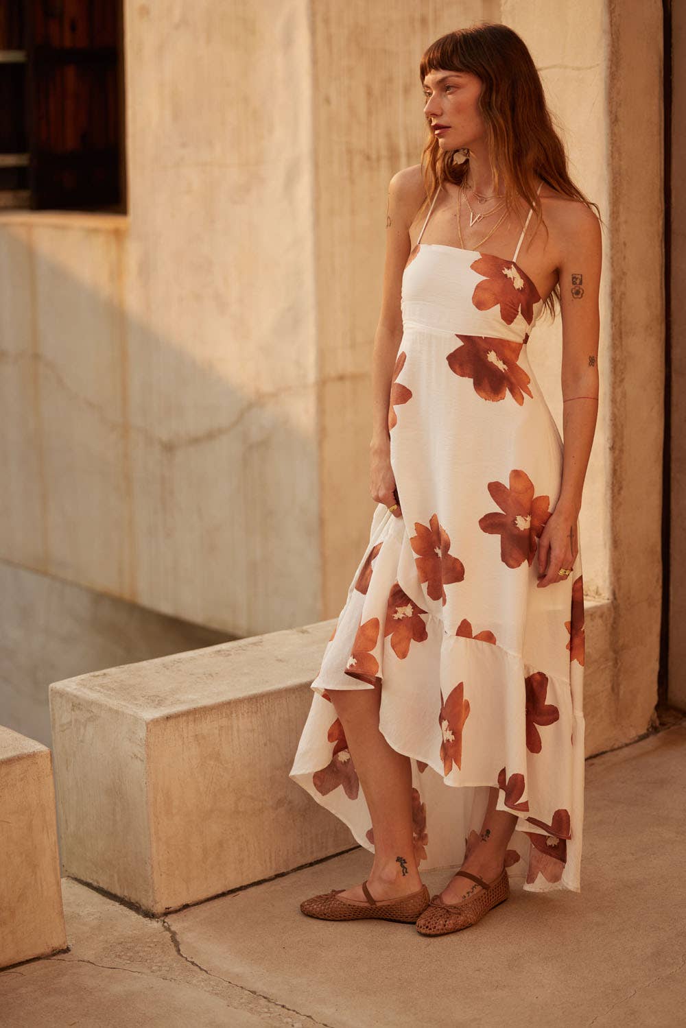 Floral Open Back Maxi Dress