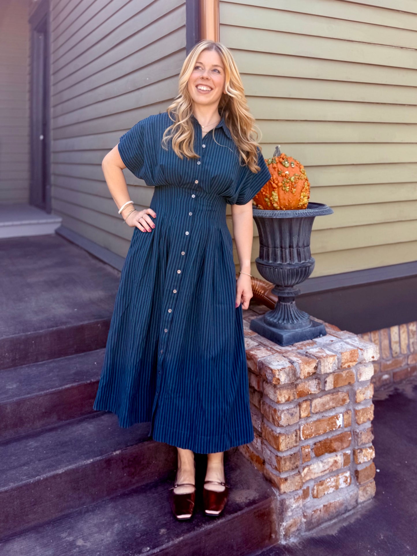 Falling Leaves Button Dress