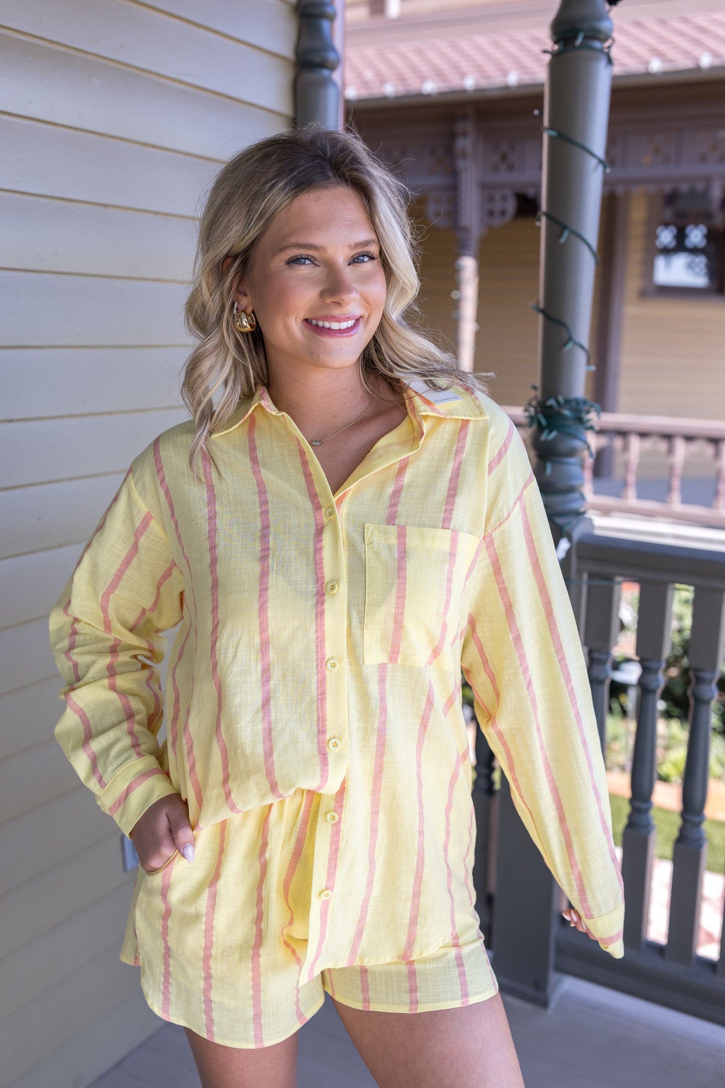 Strawberry Lemonade Stripe Shorts