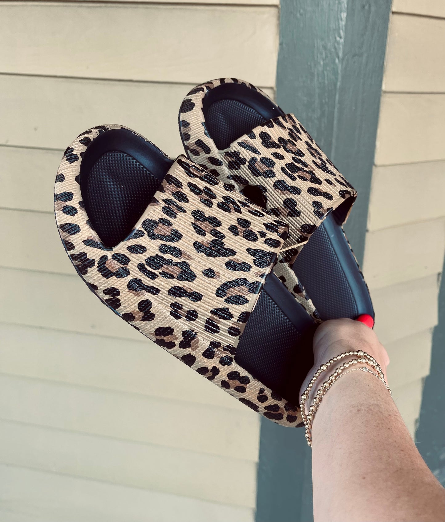 Leopard Print Thick Sole Slip Ons