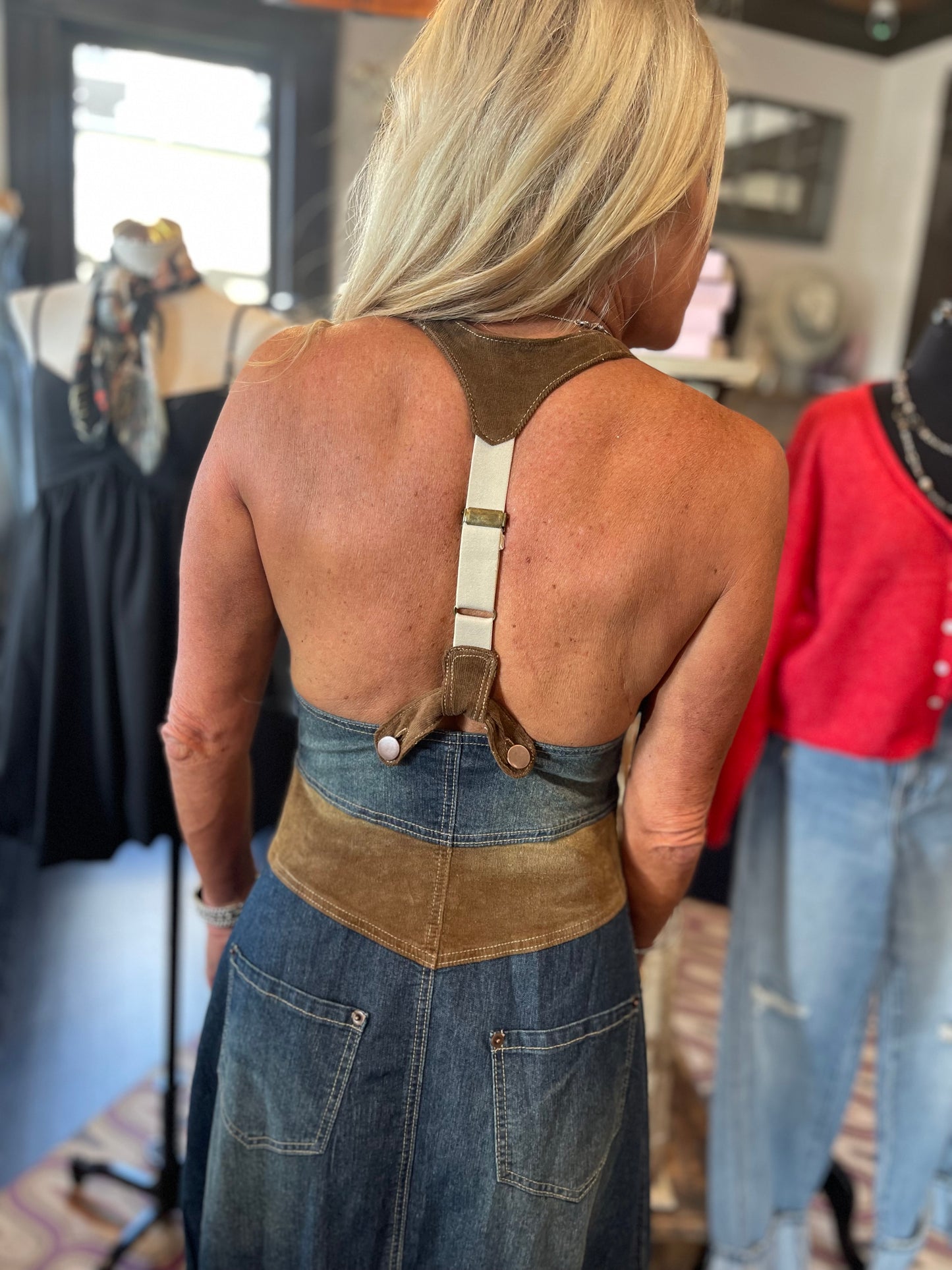 Dolly Denim Halter Dress