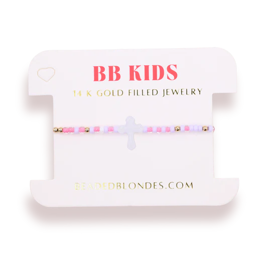 Pink Cross Bracelet (Kids)