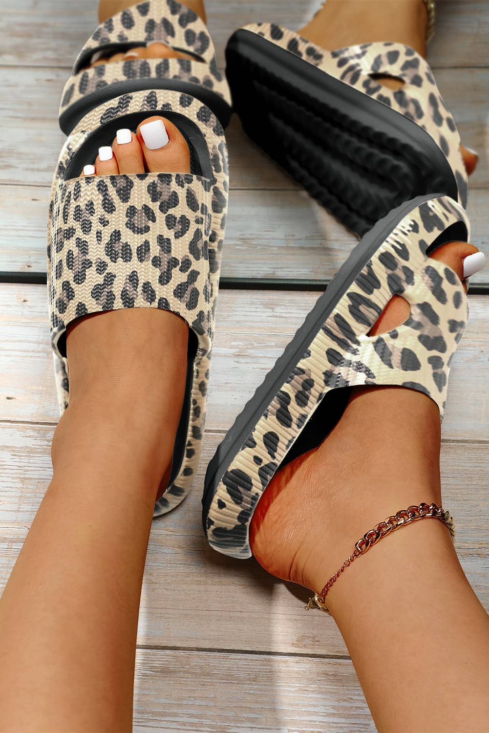 Leopard Print Thick Sole Slip Ons