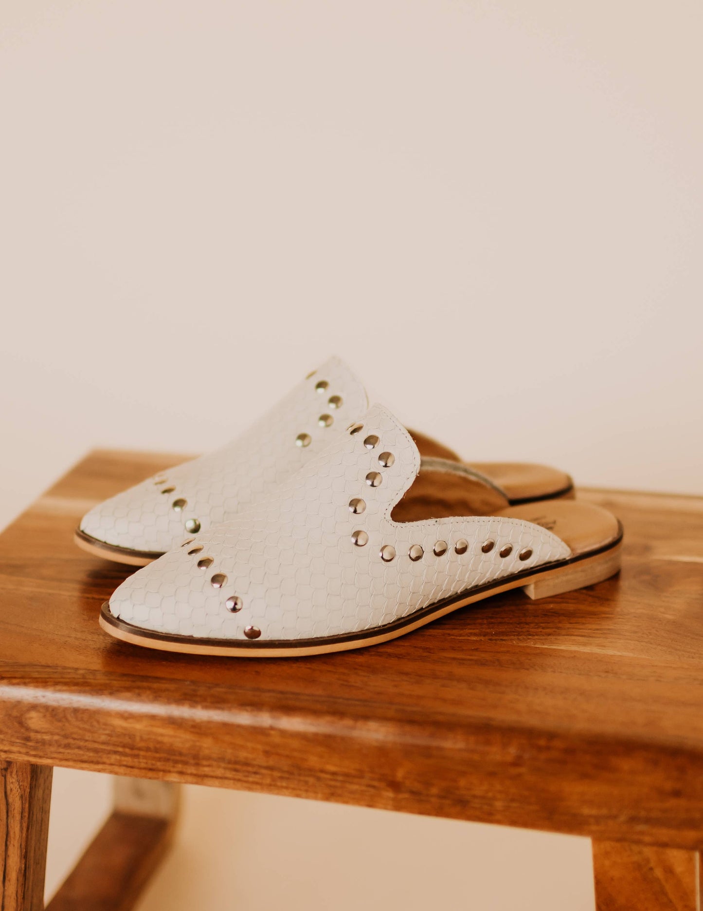 Adaire Faux White Stud Mule