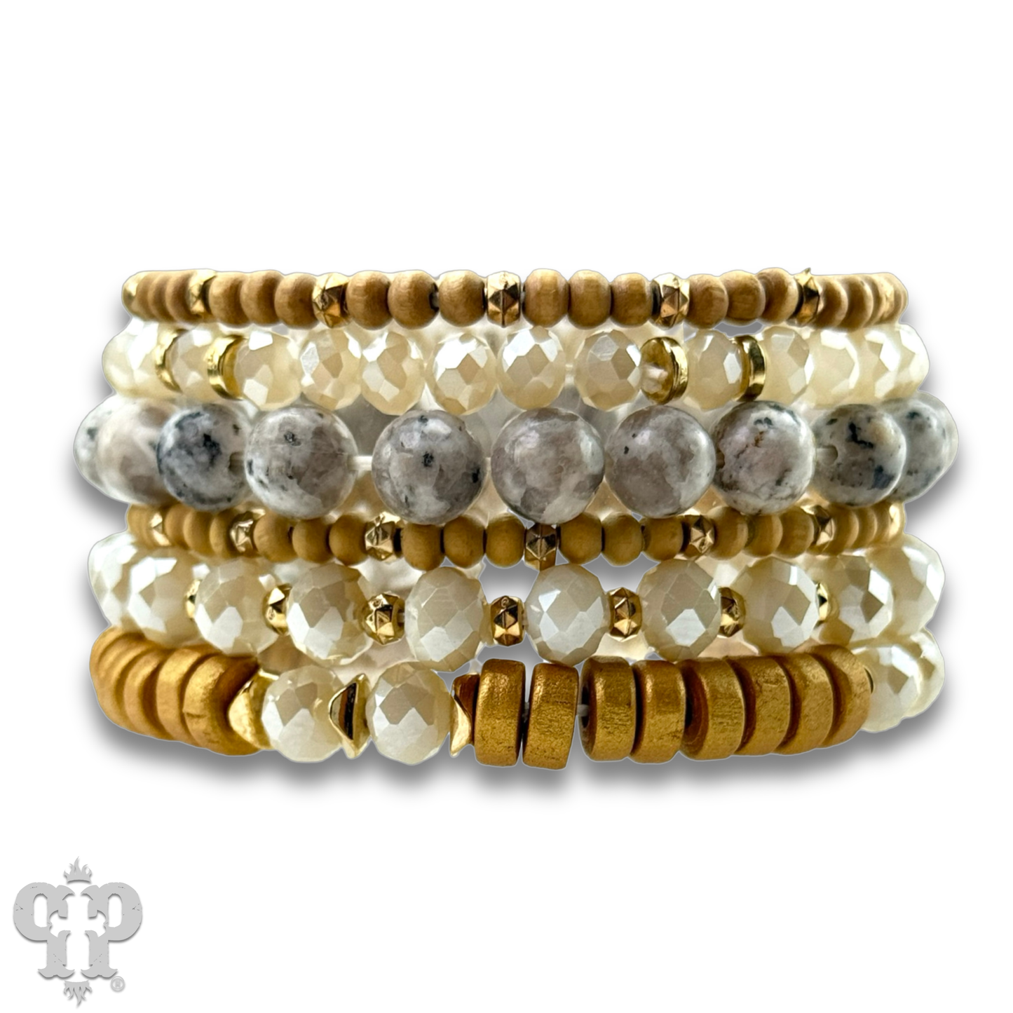 Artsy stone & Clay Bead Bracelet