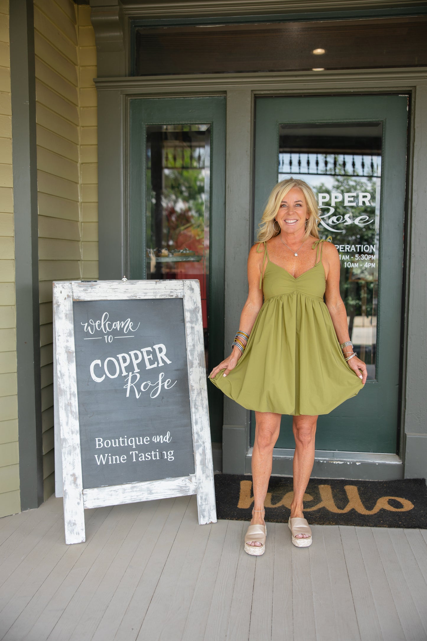Olive Bubbled Mini Dress