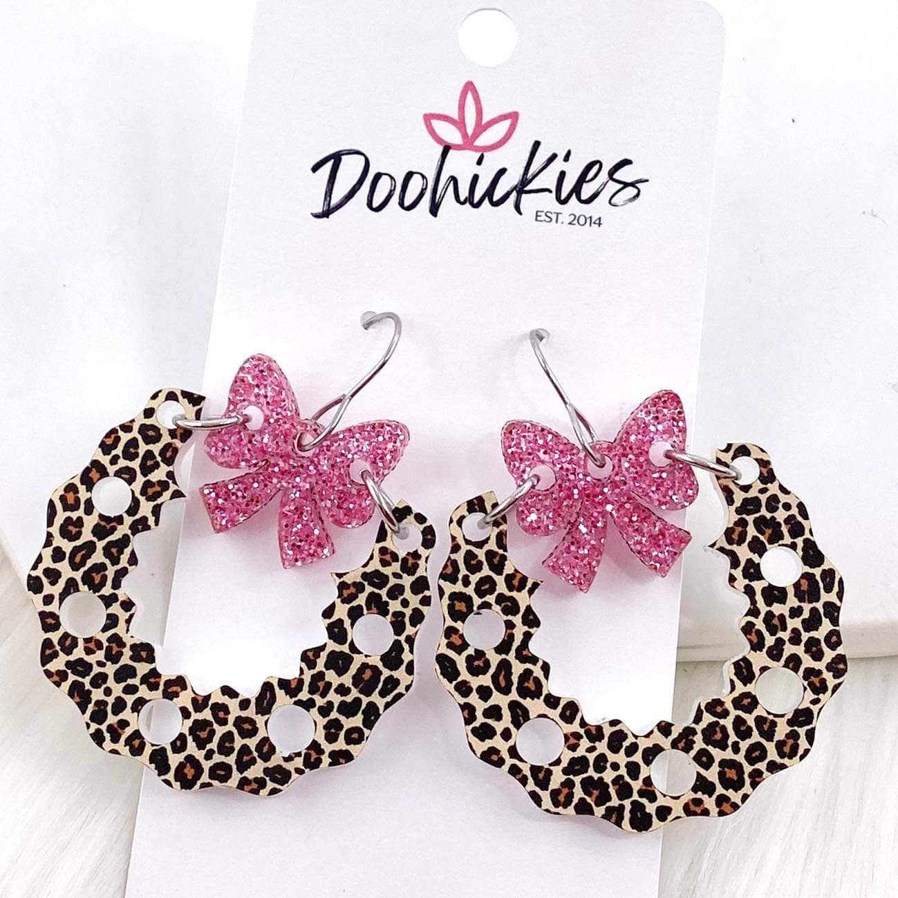 Christmas Leopard Earrings