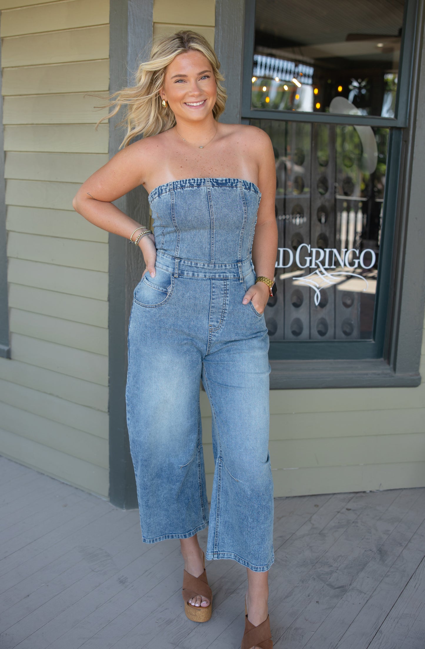 Lainey Barrel Denim Jumpsuit