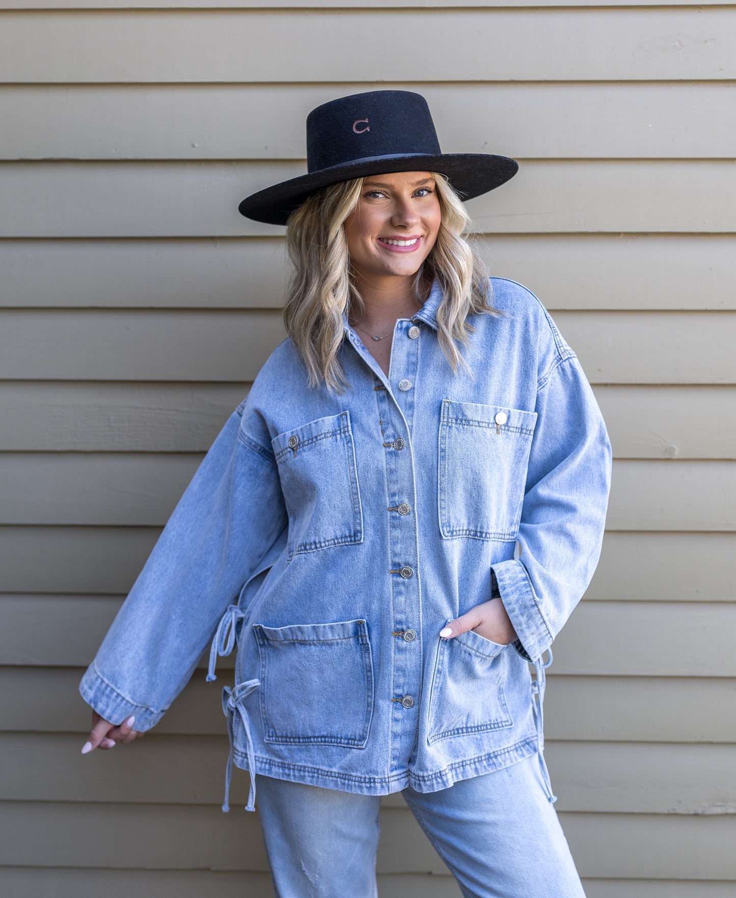Blanche Oversized Boho Denim Jacket