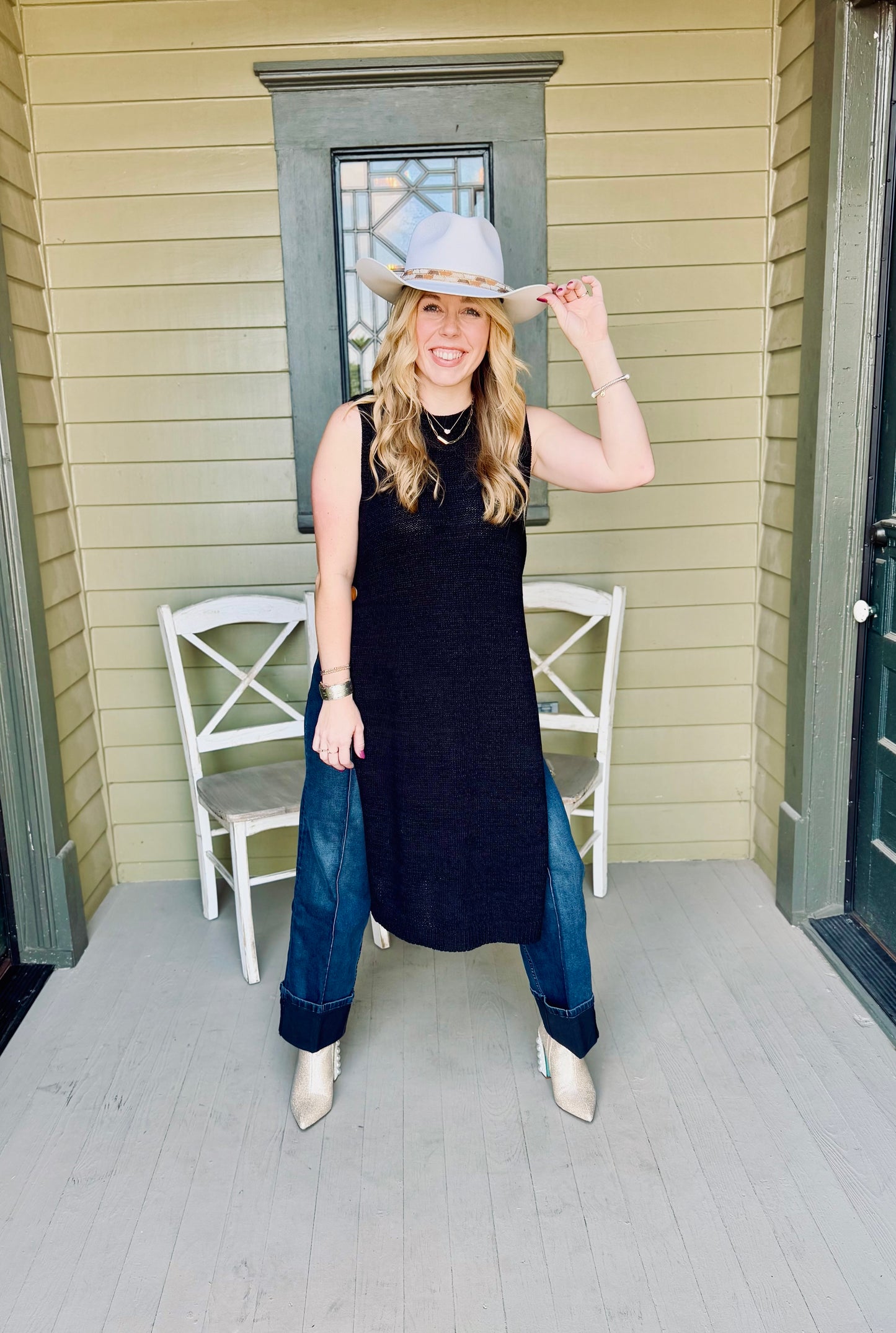 Nashville Nights Open Sweater Top