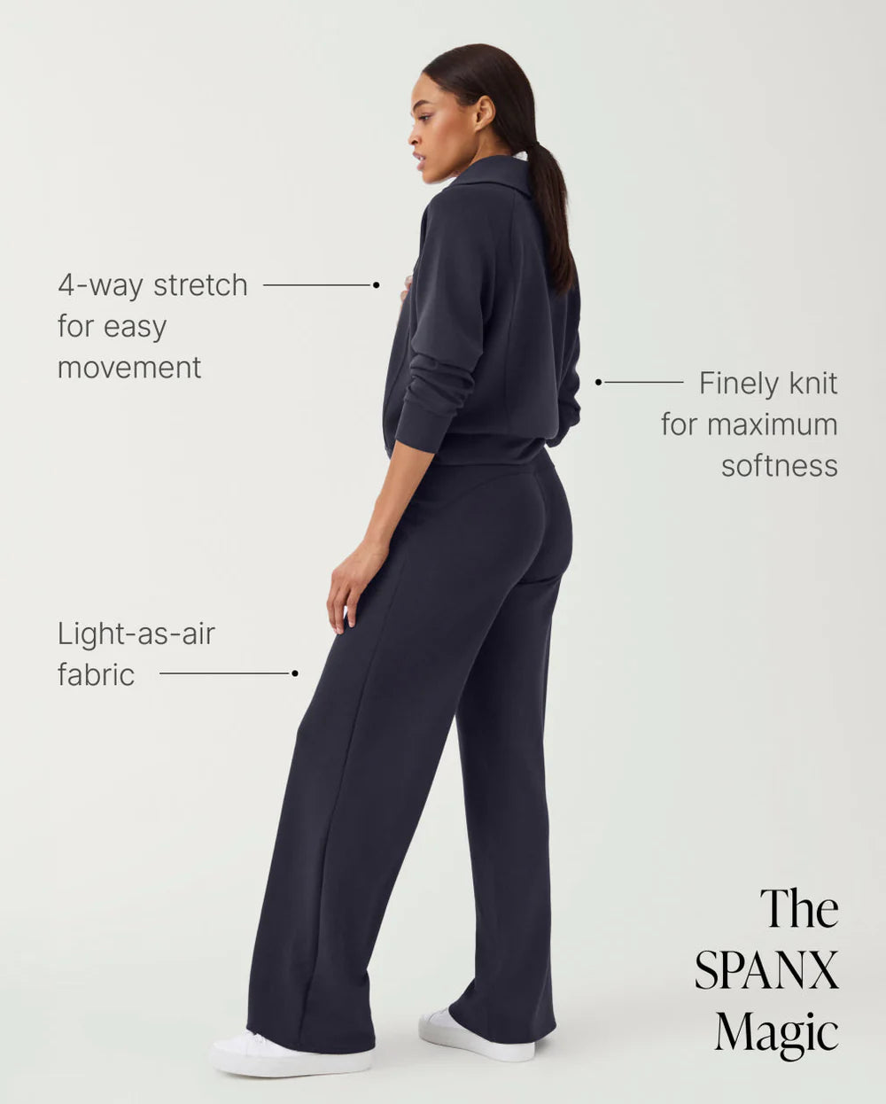 SPANX AirEssentials Half Zip in Faded Indigo
