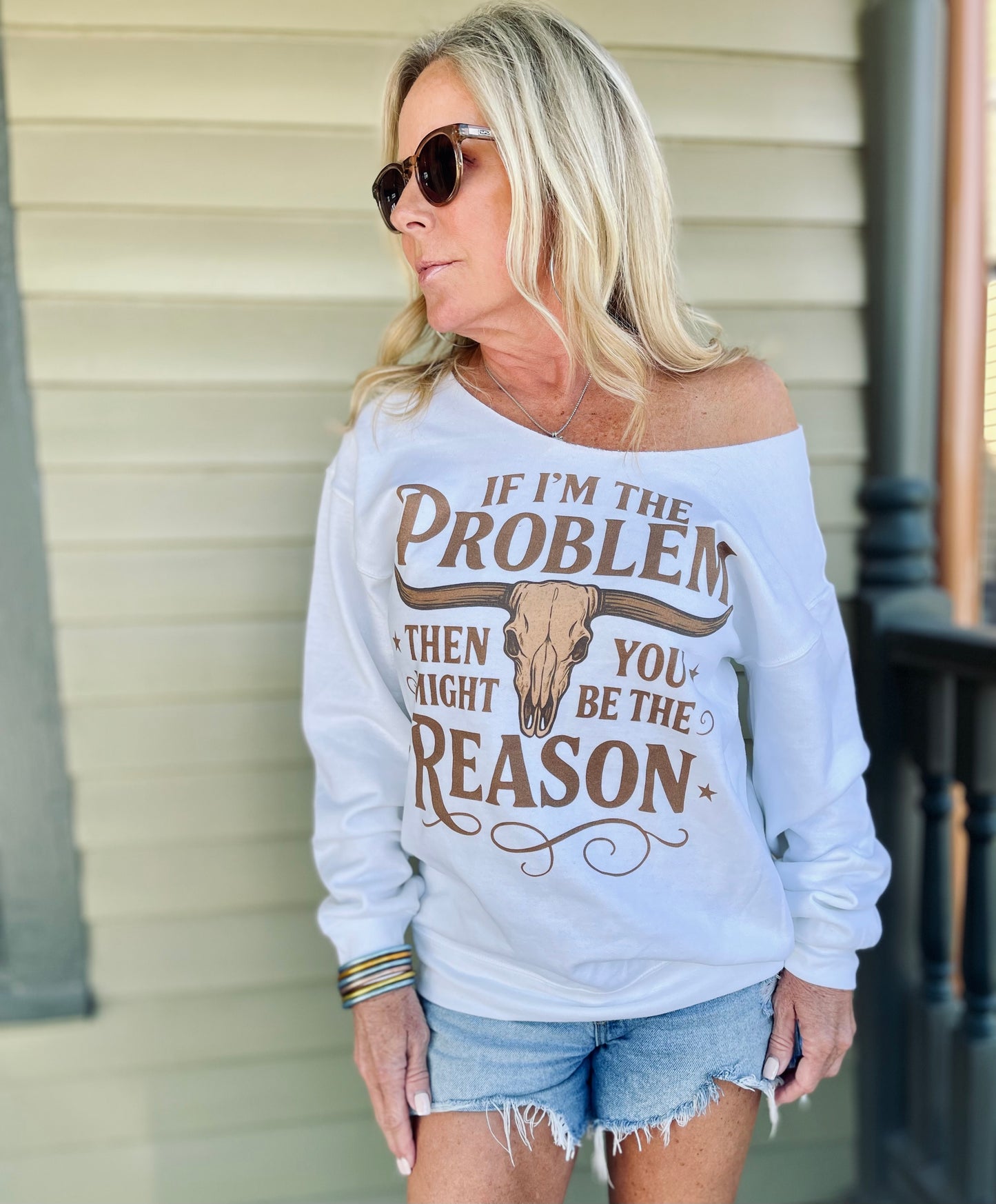 I'm The Problem Off Shoulder Sweatshirt