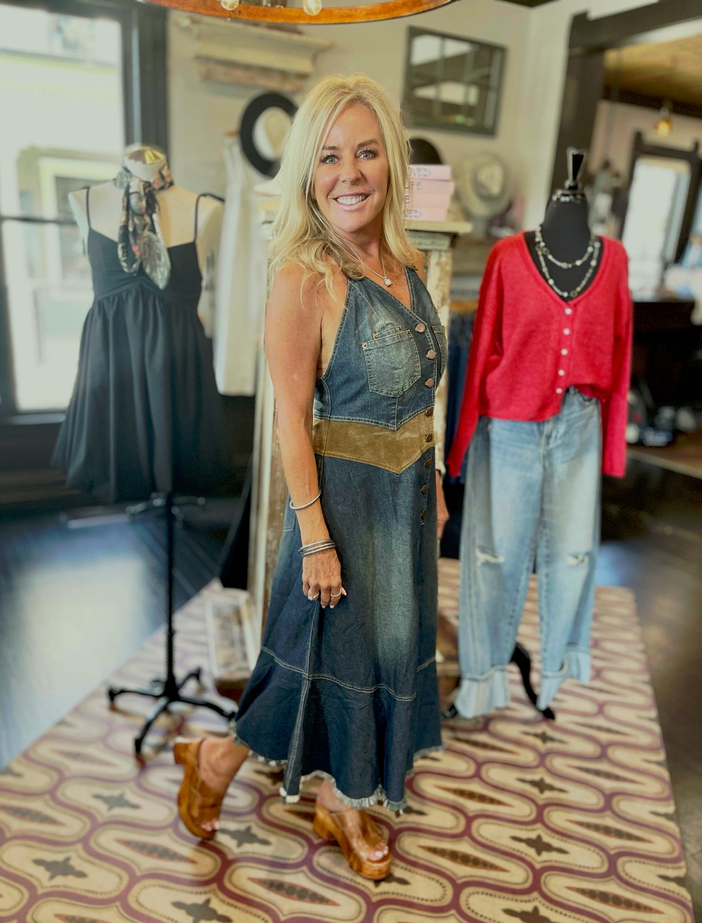 Dolly Denim Halter Dress