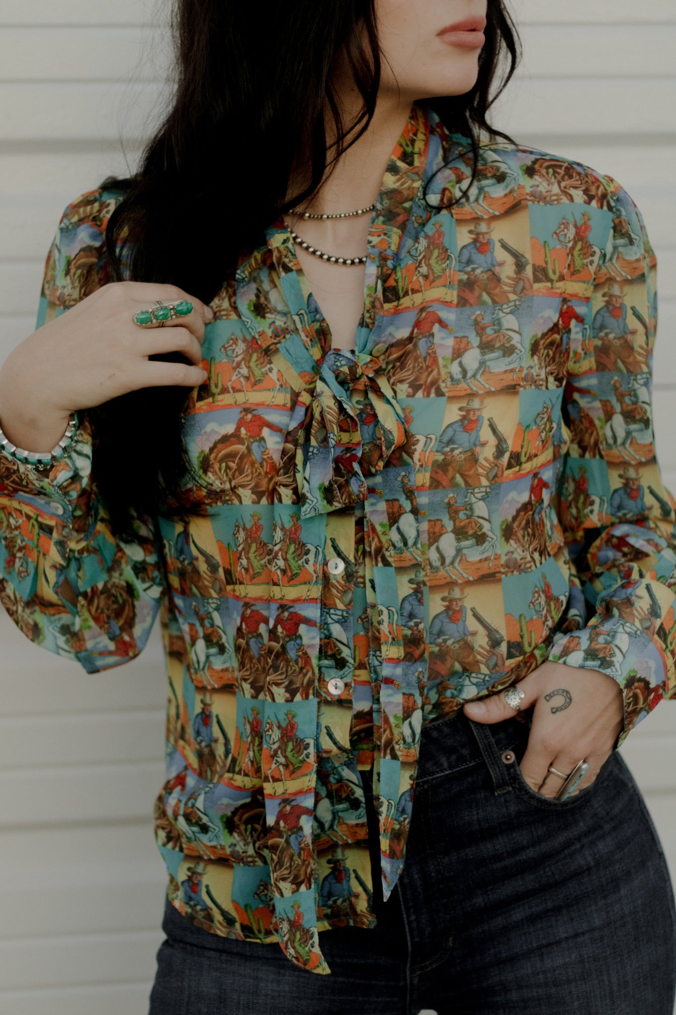 Howdy Hanny Yeehaw Tie Top