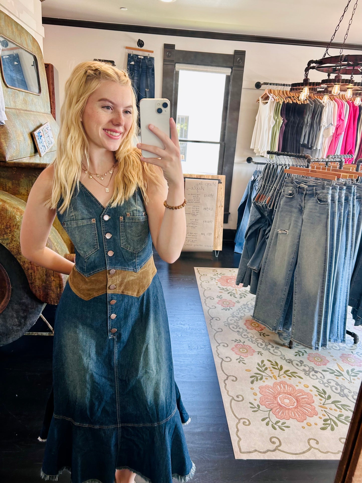 Dolly Denim Halter Dress