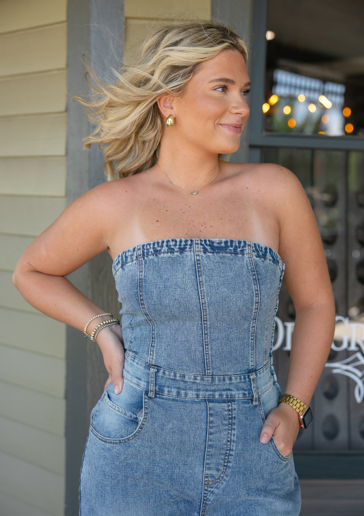 Lainey Barrel Denim Jumpsuit