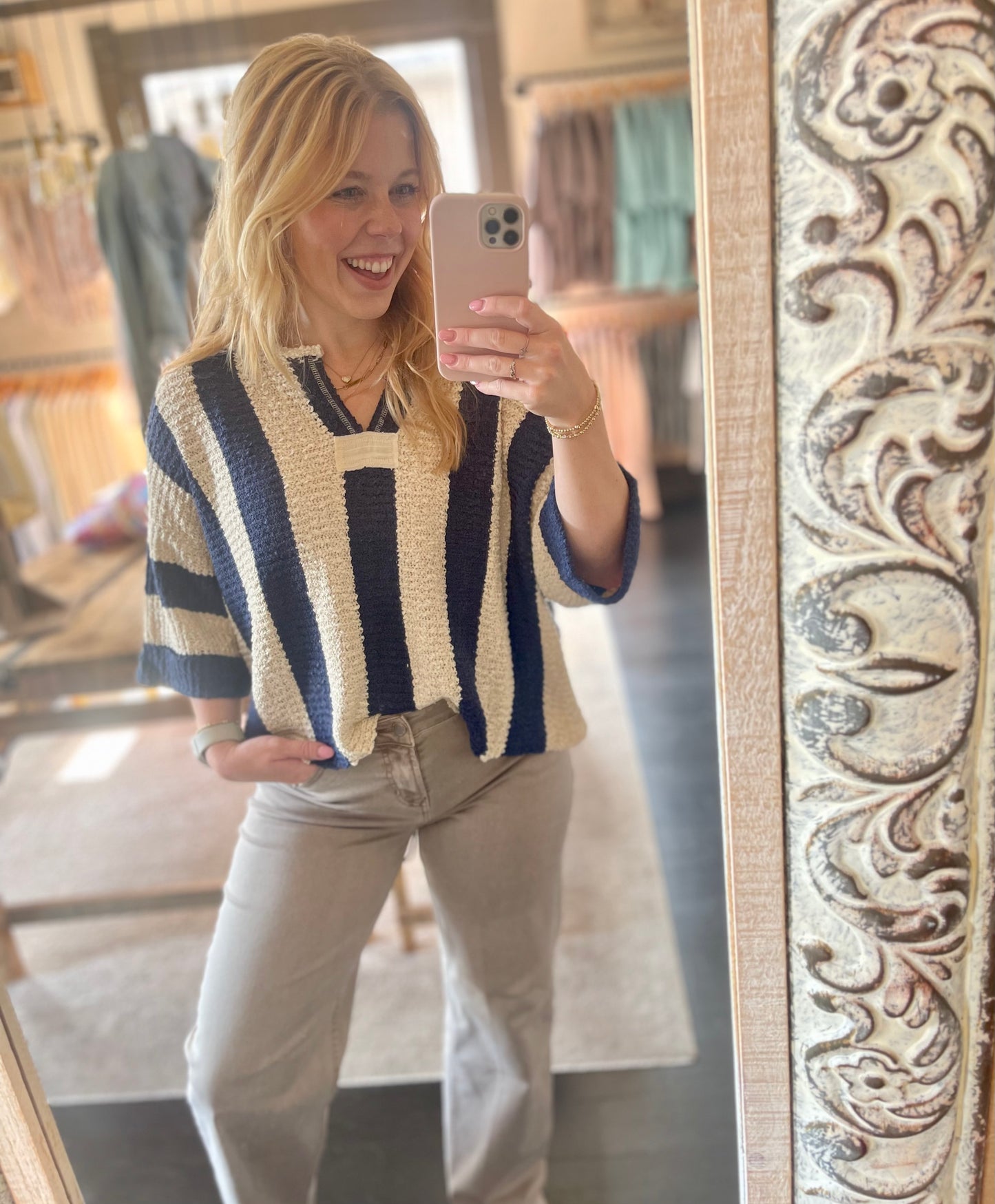 Navy Transitions Sweater