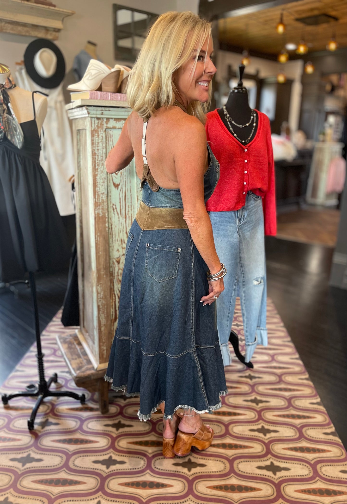 Dolly Denim Halter Dress
