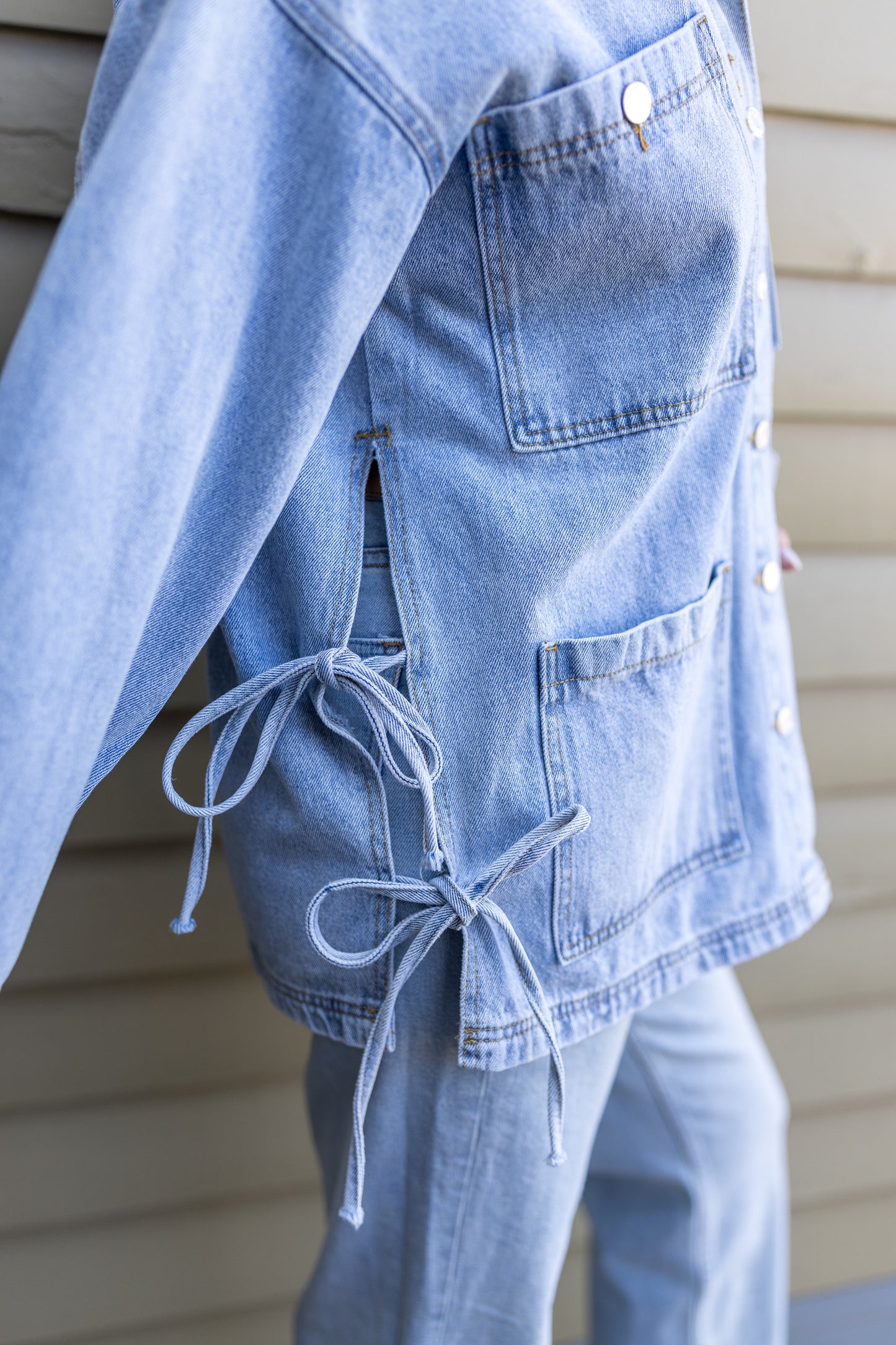 Blanche Oversized Boho Denim Jacket