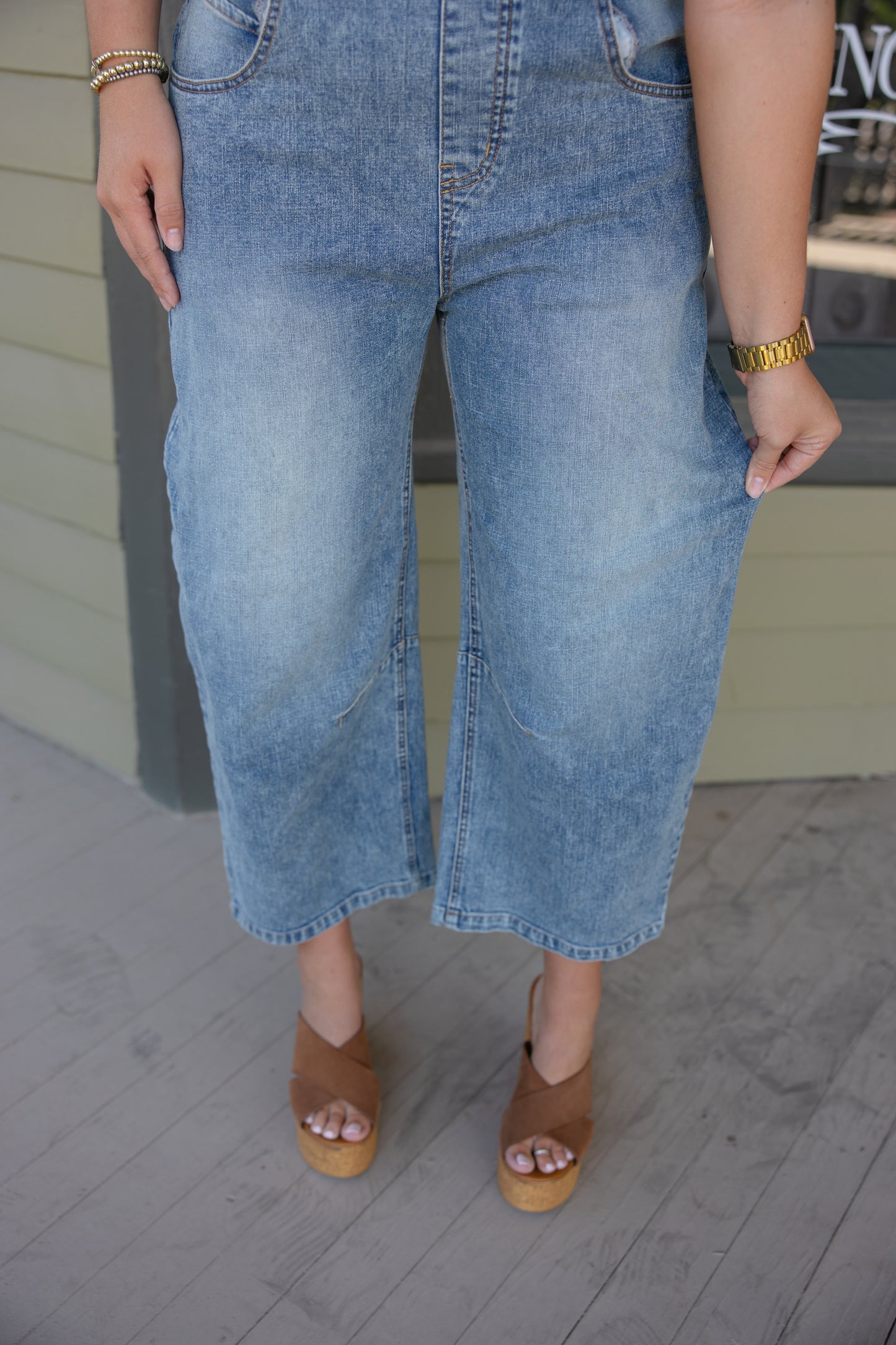 Lainey Barrel Denim Jumpsuit