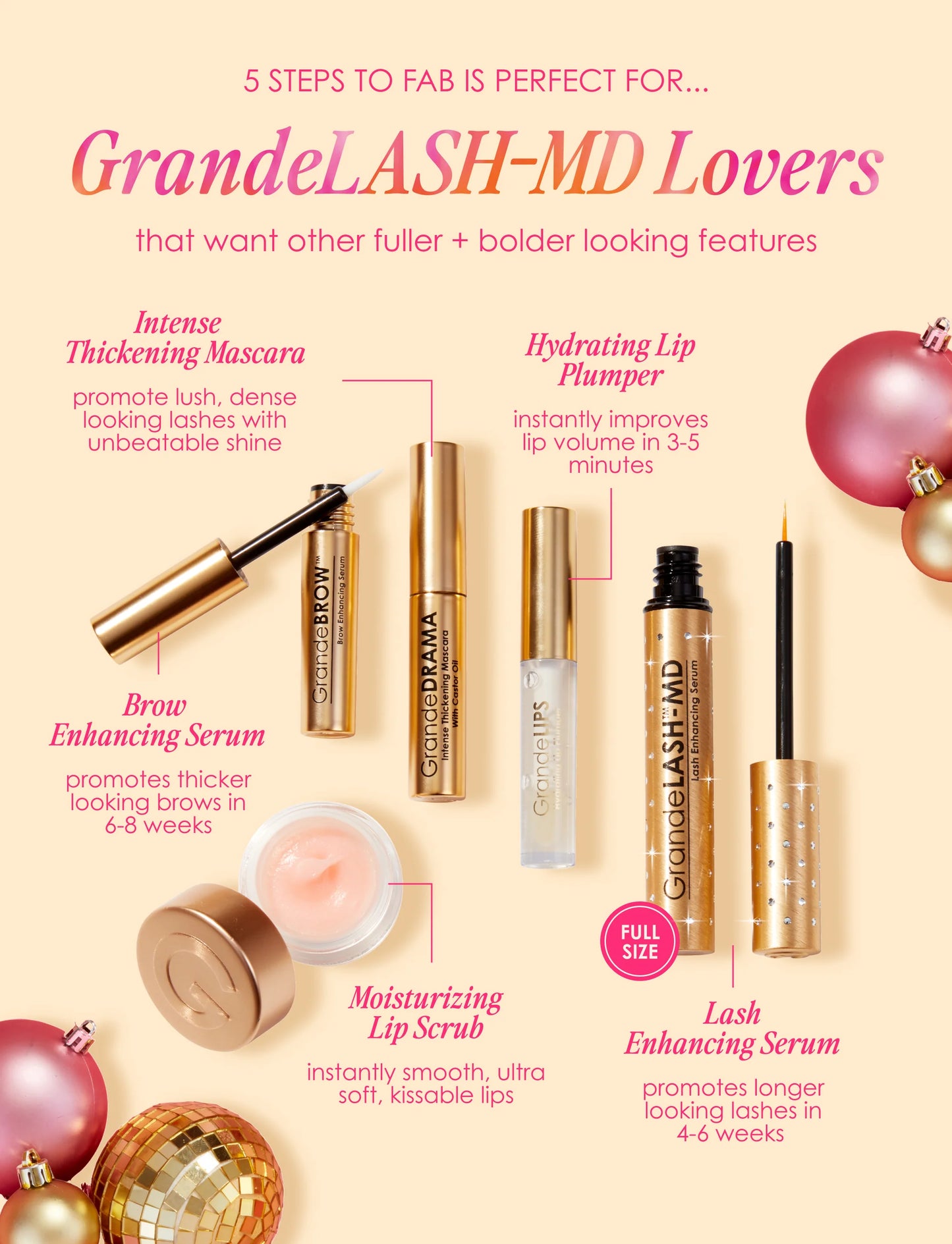 Grande 5 Steps to Fab Lip, Brow & Lash Gift Set