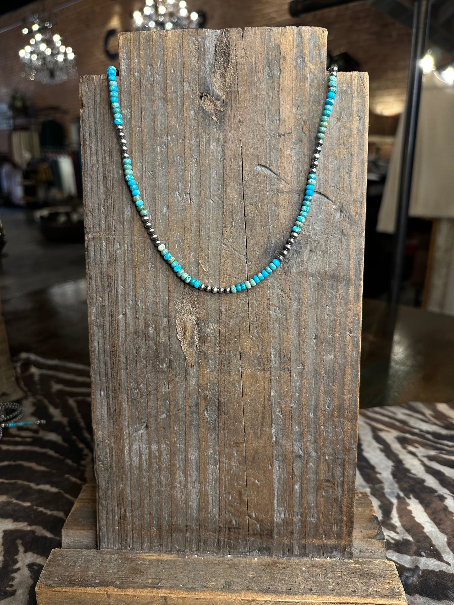 Heishi Turq Bead Necklace