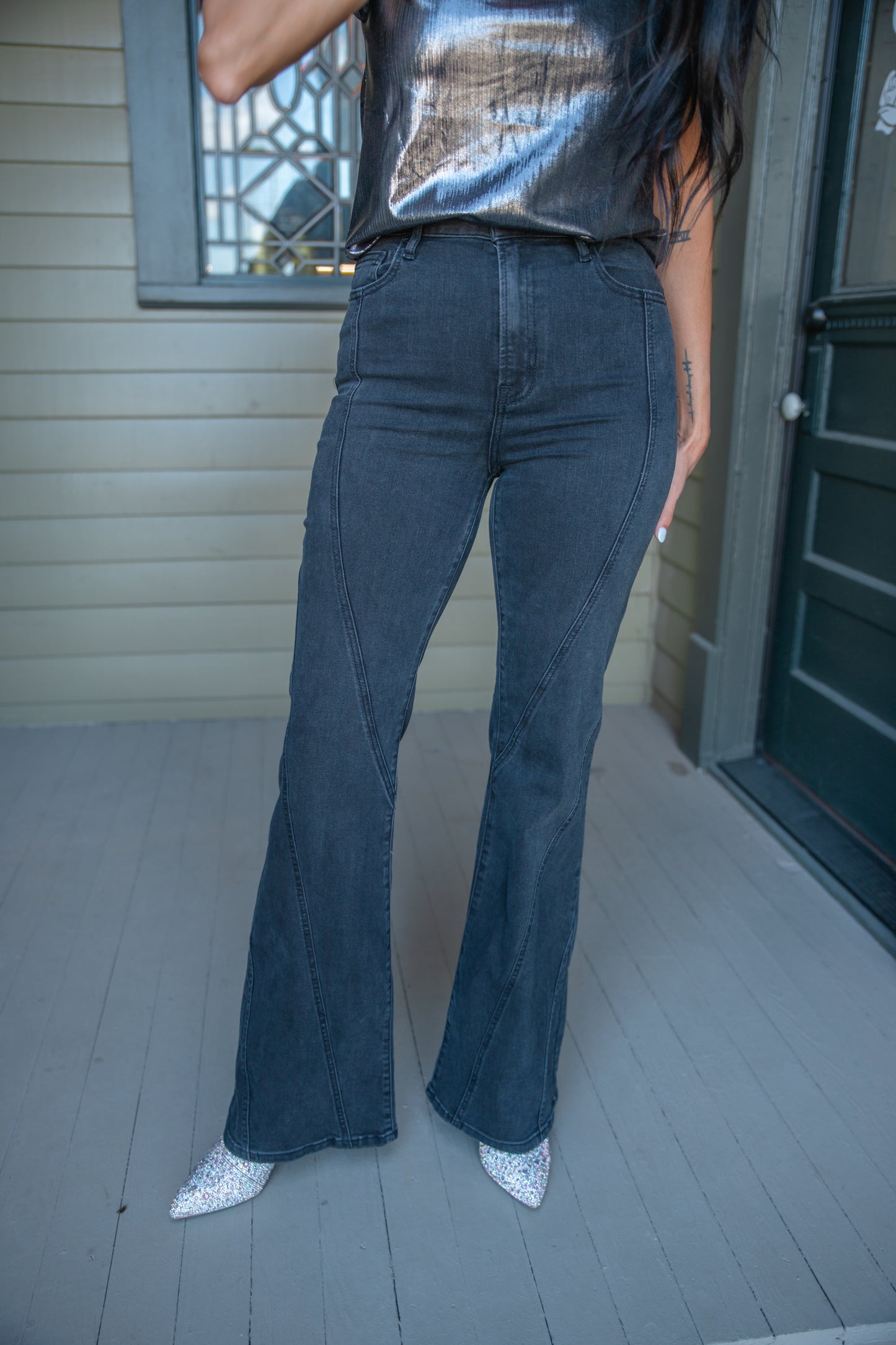 Seam Crazy Charcoal Flares