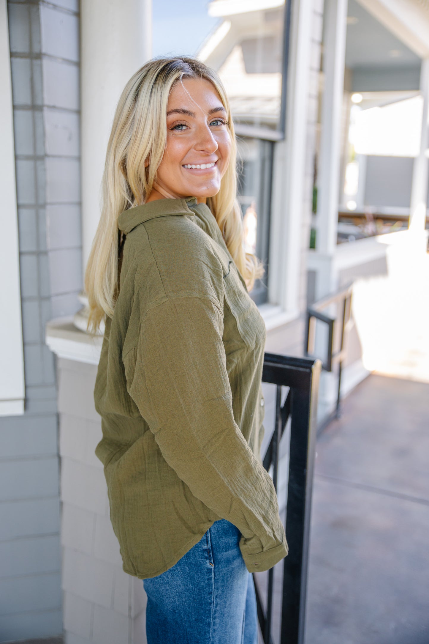 Olive Button Down