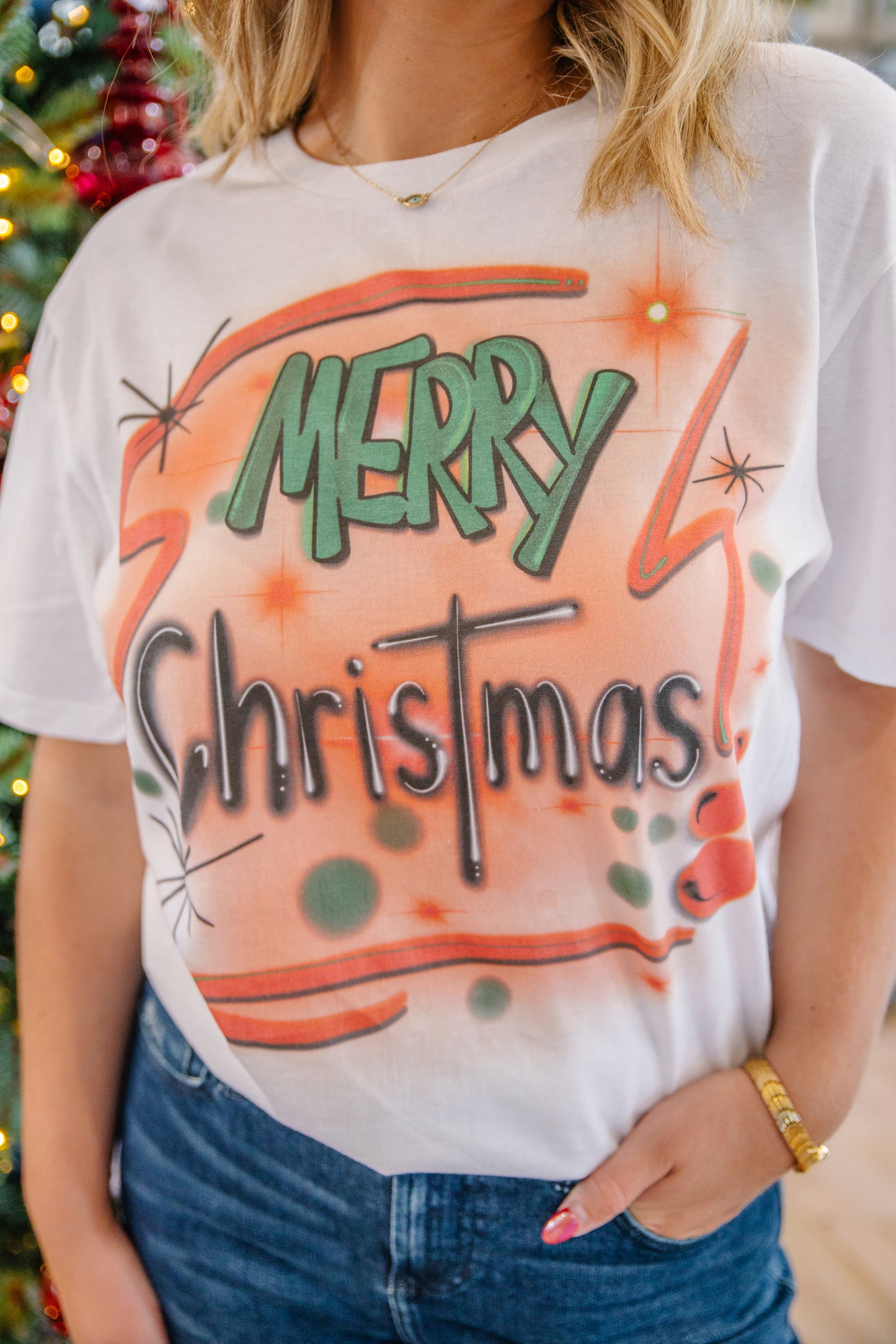 Neon Merry Christmas Tee